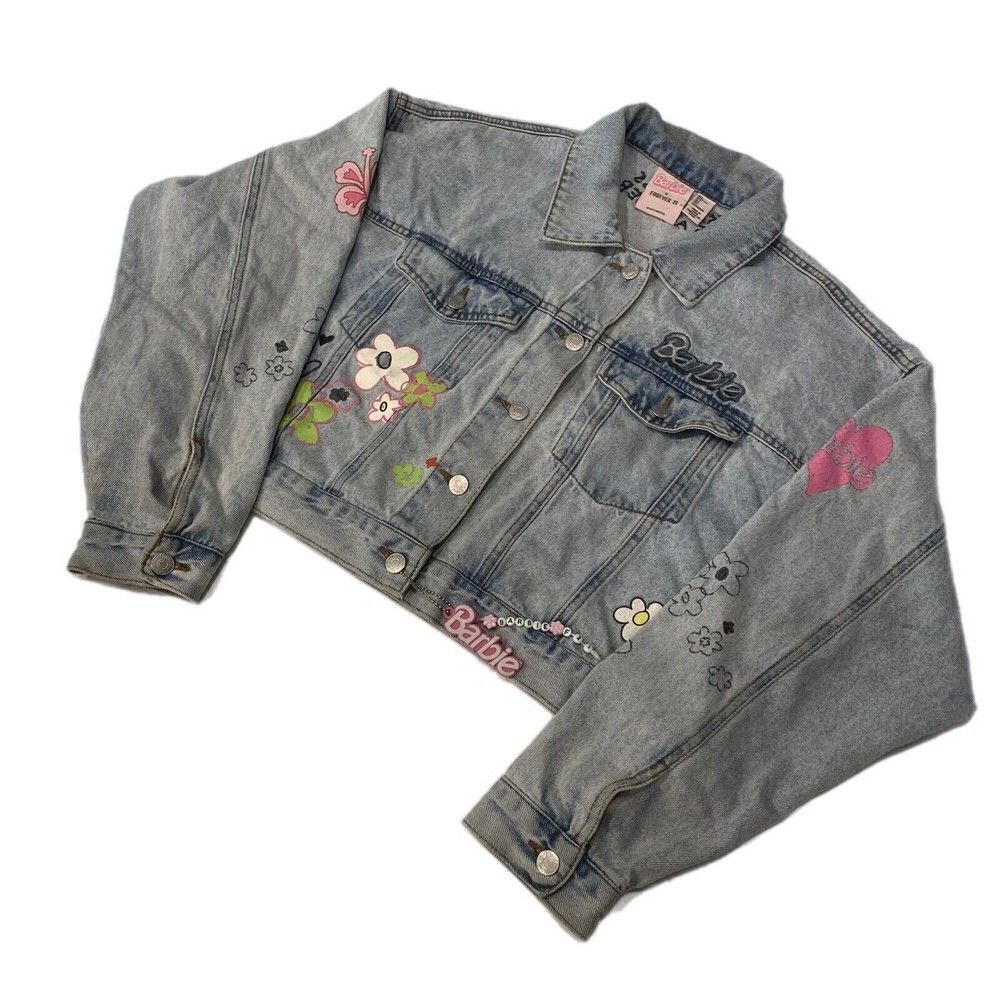 SOLD OUT! Mattel Forever 21 Barbie Floral Denim Trucker Jacket Large
